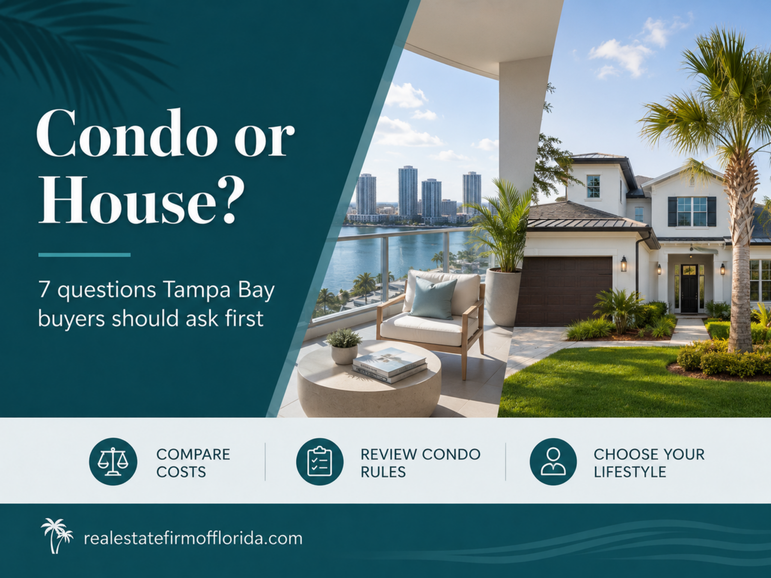 Condo vs. House in Tampa Bay: 7 Smart Questions Buyers Should Ask First 2 Condo vs house in Tampa Bay buyer guide comparing Florida condos and single-family homes